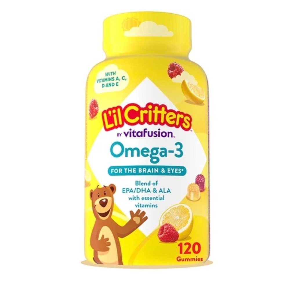Lil Critters Omega-3 Gummy Vitamins Kids Brain Eye Support 120ct 3pk 10/27 EXP